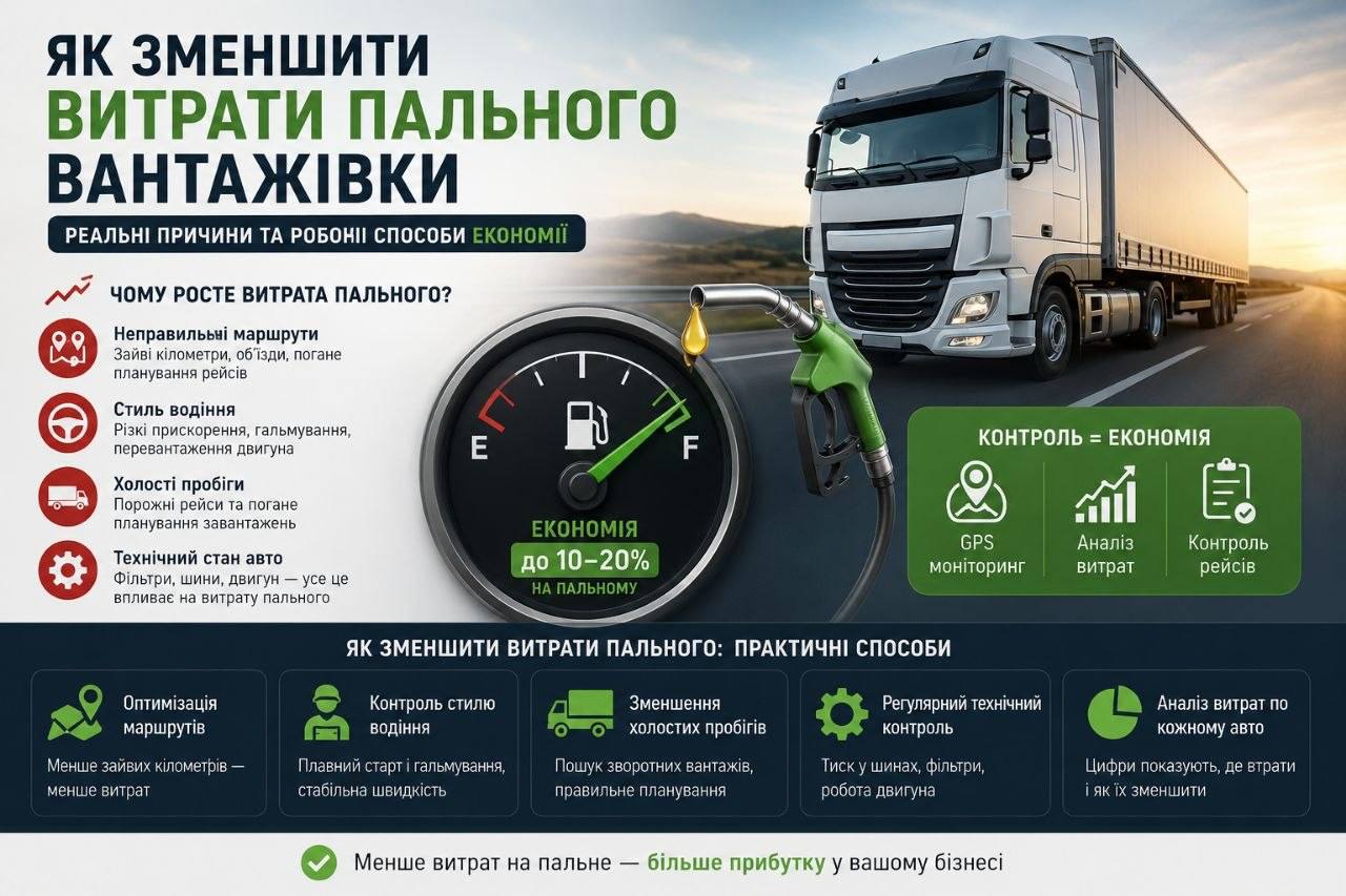 Як зменшити витрати пального вантажівки: реальні причини та робочі способи економії